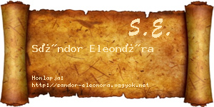 Sándor Eleonóra névjegykártya